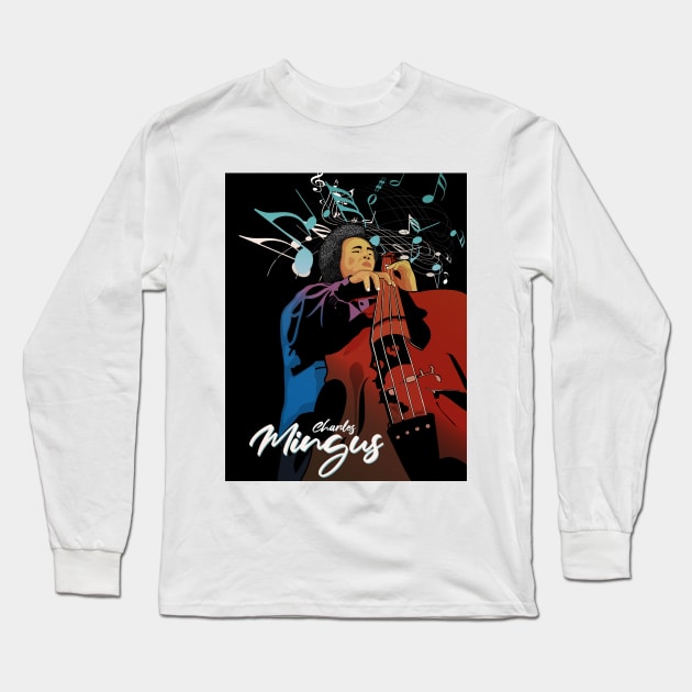 Charles Mingus Jazz Poster Long Sleeve T-Shirt by Seiglan